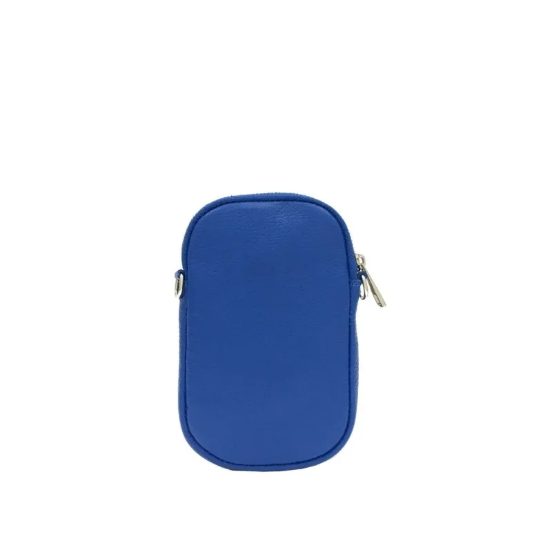 Italian Leather Front Pocket Phone Pouch Crossbody Purse- Pexie Navy