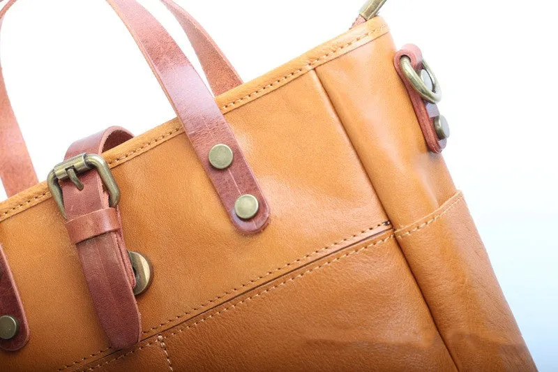 Italy Leather Work Tote Bag