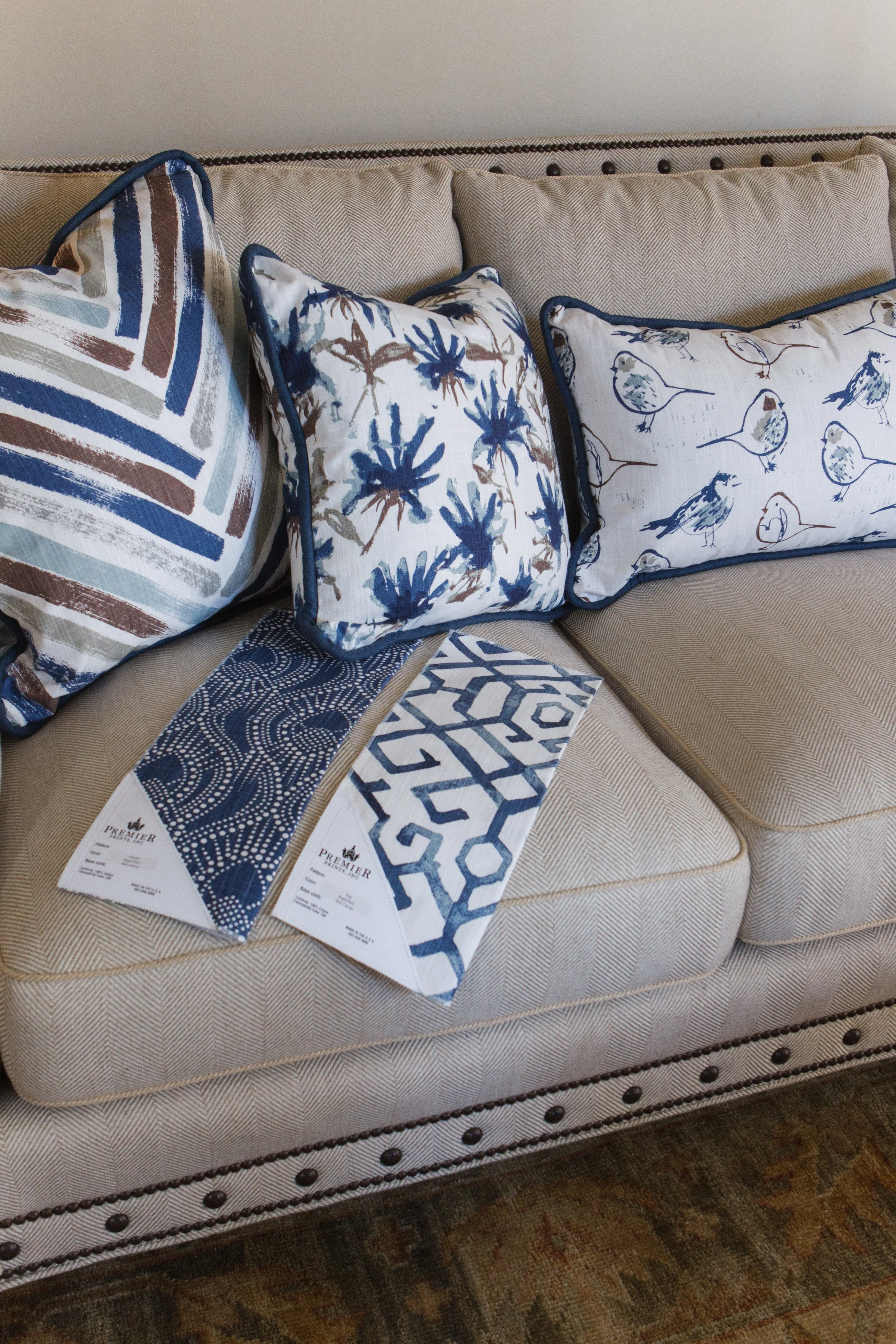 Kendal Regal Blue Slub Canvas Fabric By Premier Prints
