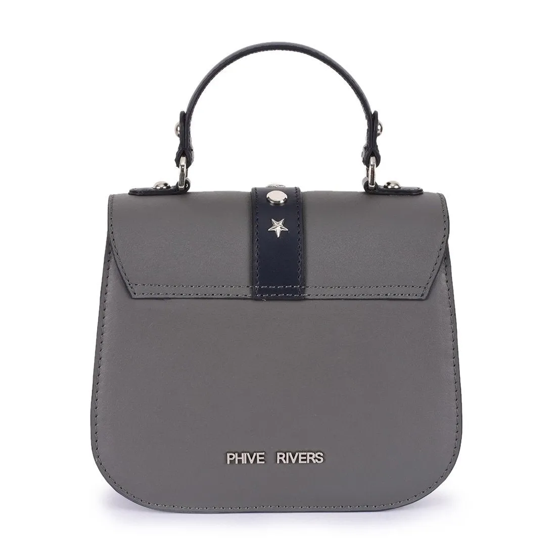 Leather Grey Crossbody Bag