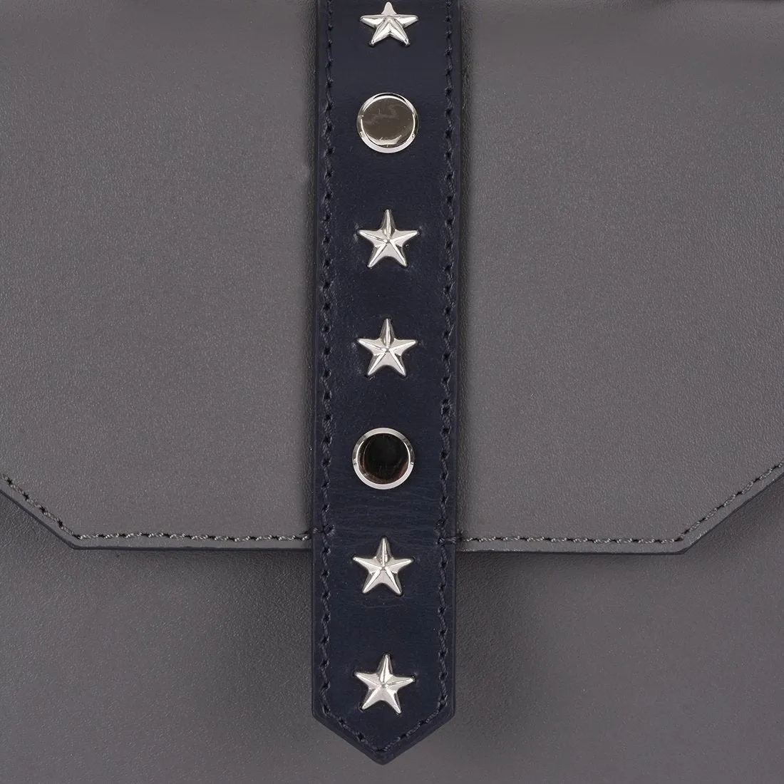 Leather Grey Crossbody Bag