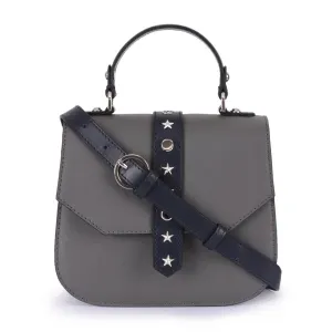 Leather Grey Crossbody Bag
