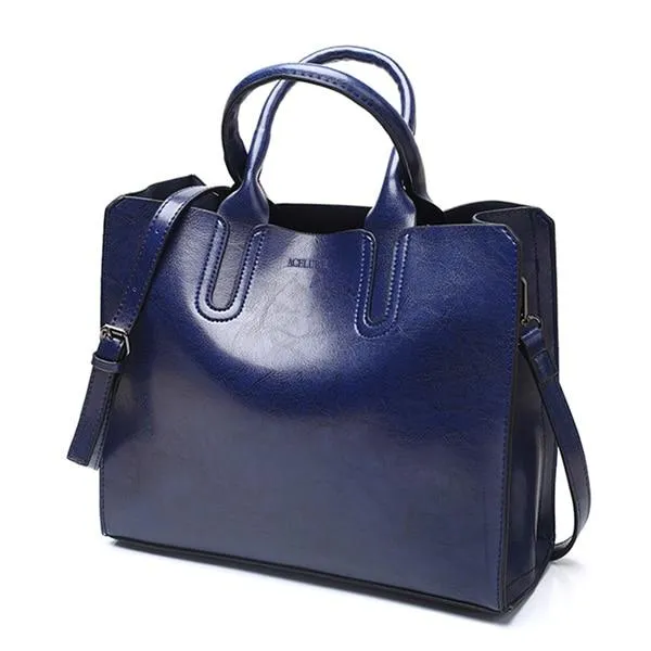 Leather Handbags Women Bag High Quality Casual Shoulder Female Trunk Tote Spanish Brand Ladies Large