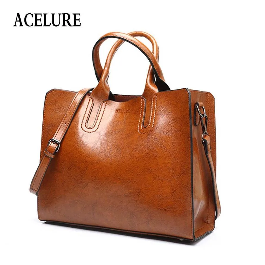 Leather Handbags Women Bag High Quality Casual Shoulder Female Trunk Tote Spanish Brand Ladies Large