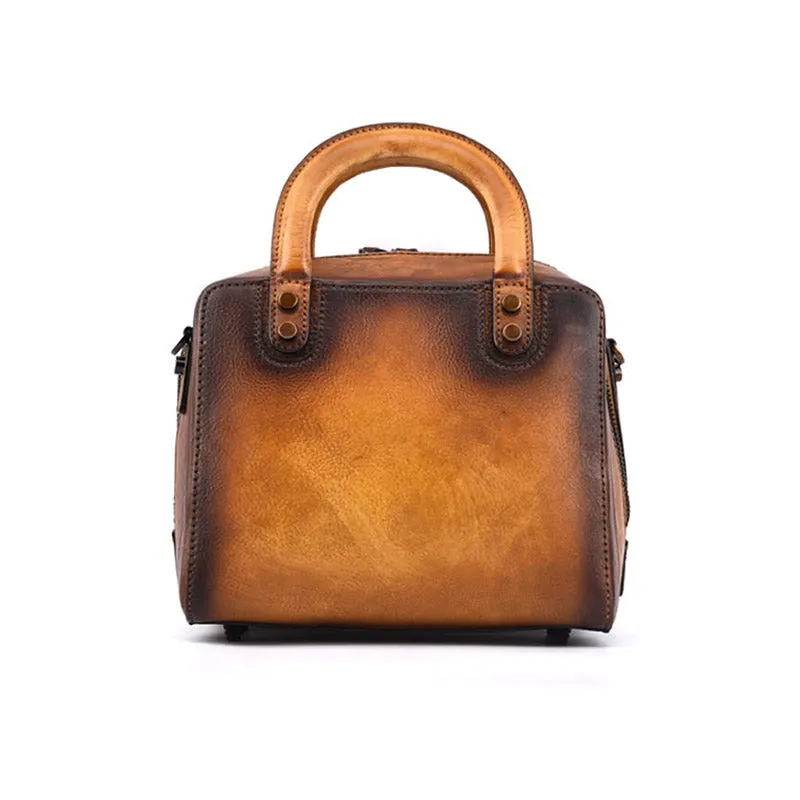 Leather Women Cube Bag Leather Handbags Crossbody Bags for Women