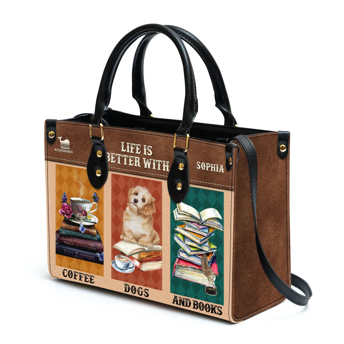 Life Is Better With Coffee Dogs And Books Book Lovers Gift LHB36