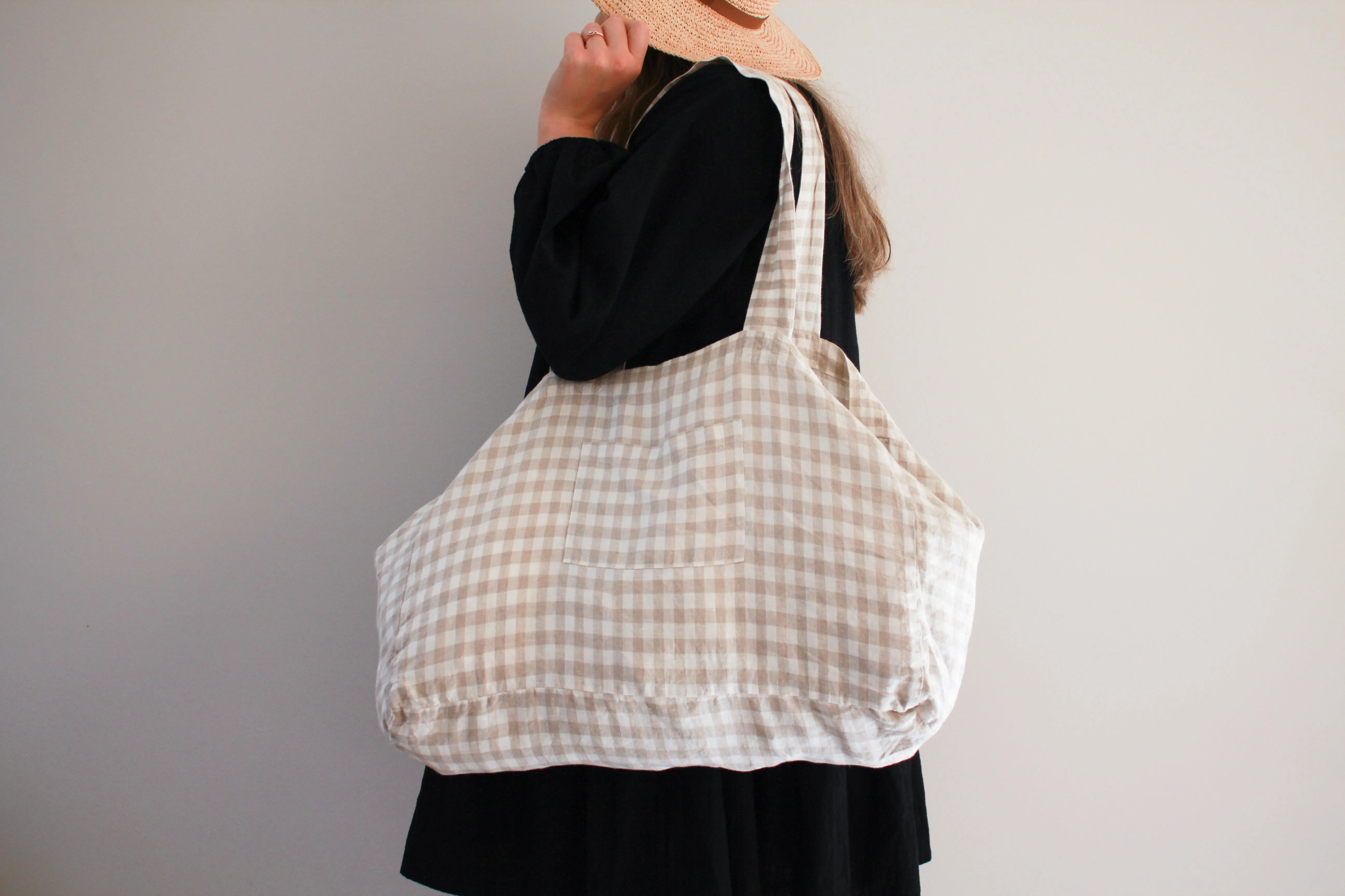Linen Tote - GINGHAM - Gift With Purchase ($430 or more)