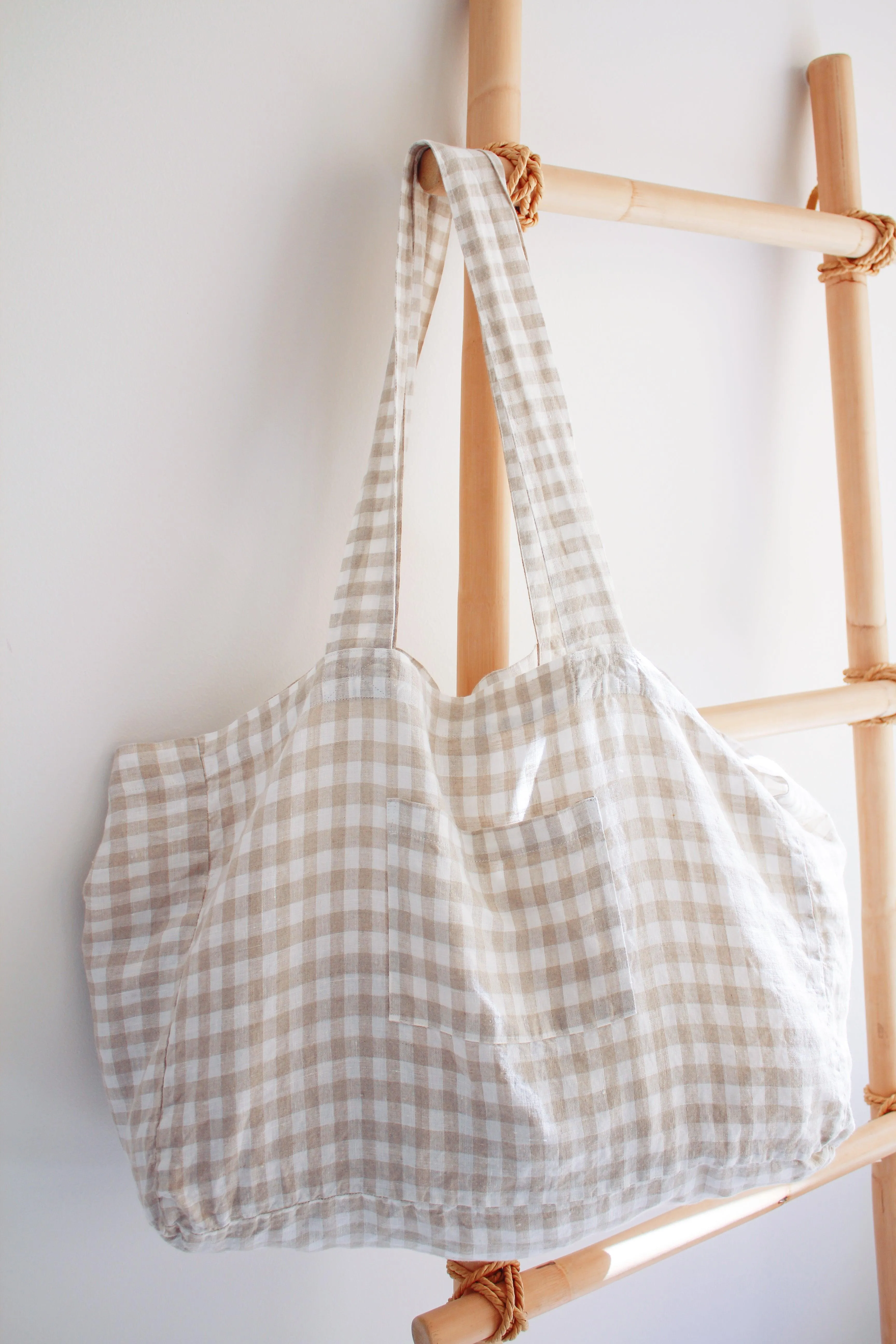 Linen Tote - GINGHAM - Gift With Purchase ($430 or more)