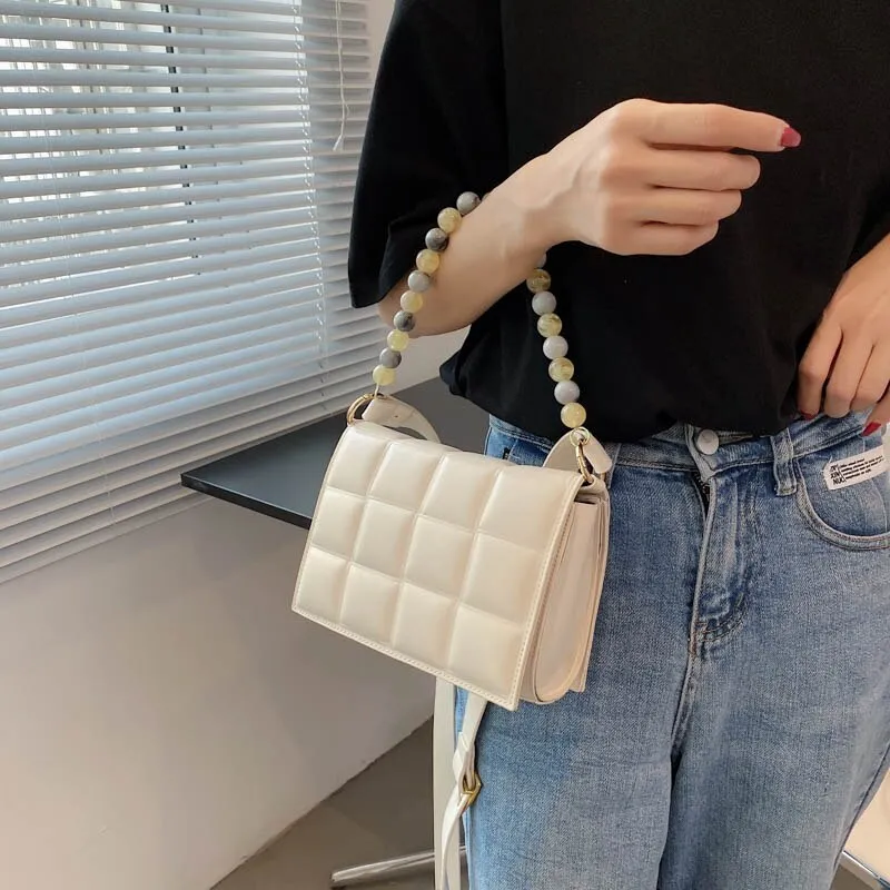 Luxury Beaded Design Pu Leather Mini Shoulder Crossbody Bags for Women Female 2021 Fashion New Brand Handbags Bags