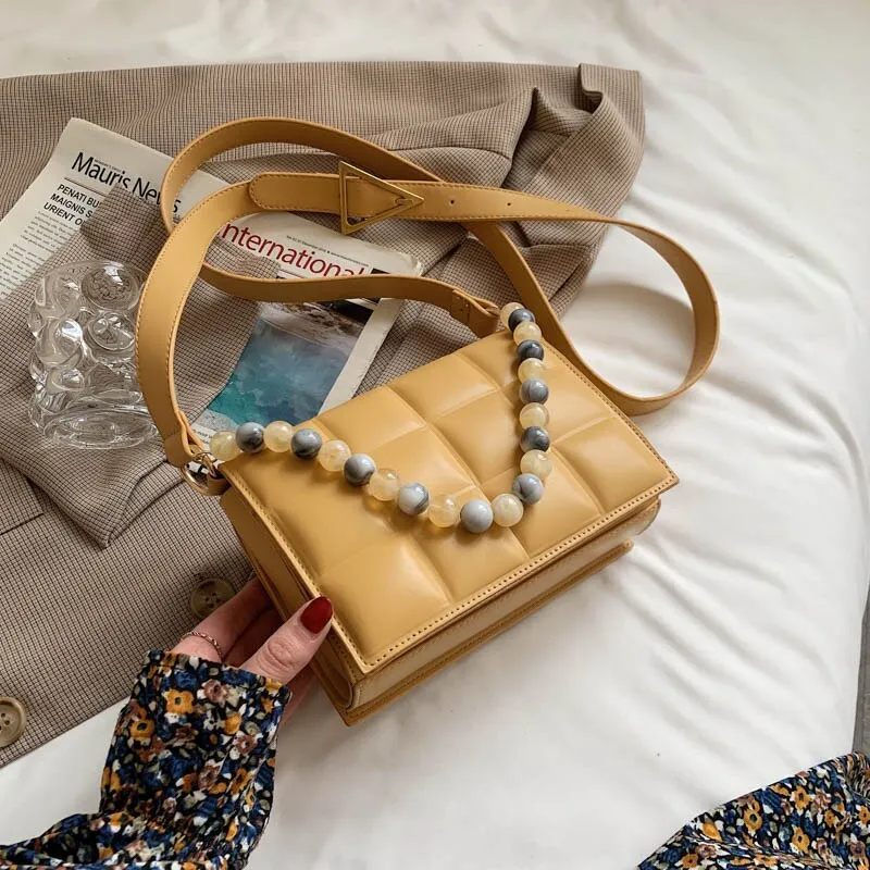 Luxury Beaded Design Pu Leather Mini Shoulder Crossbody Bags for Women Female 2021 Fashion New Brand Handbags Bags
