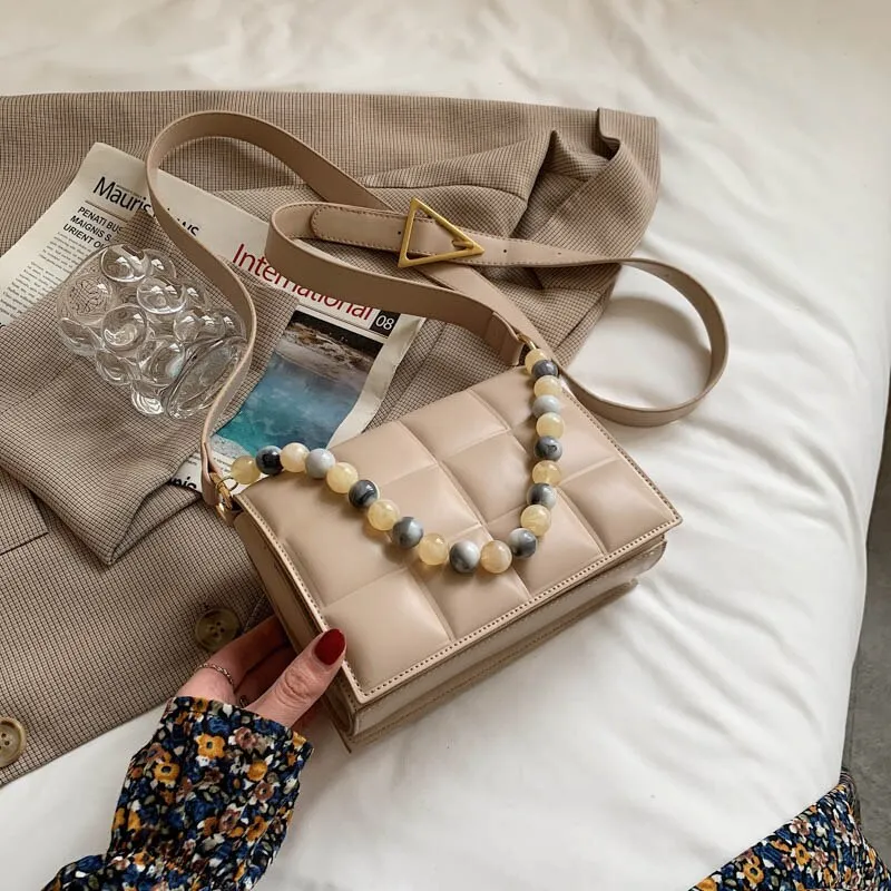 Luxury Beaded Design Pu Leather Mini Shoulder Crossbody Bags for Women Female 2021 Fashion New Brand Handbags Bags