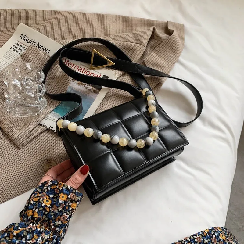Luxury Beaded Design Pu Leather Mini Shoulder Crossbody Bags for Women Female 2021 Fashion New Brand Handbags Bags