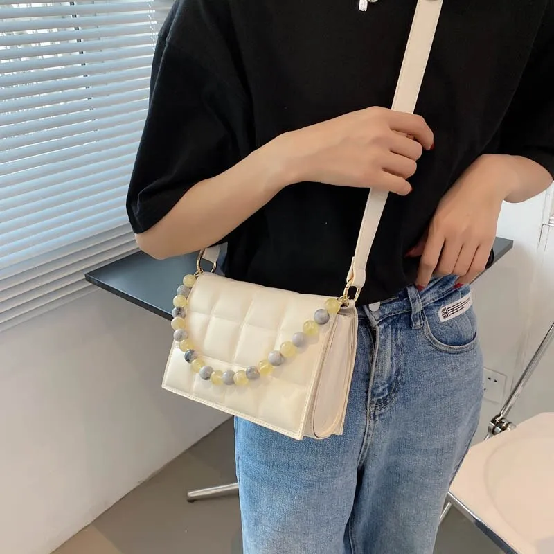 Luxury Beaded Design Pu Leather Mini Shoulder Crossbody Bags for Women Female 2021 Fashion New Brand Handbags Bags
