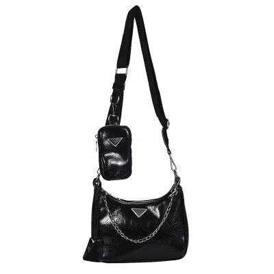 Luxury Women Bag Two-in-one Handbag With Phone Bag Leather Lady's Bag Chains Bags For Women Shoulder Bag Composite Crossbody Bag