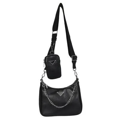 Luxury Women Bag Two-in-one Handbag With Phone Bag Leather Lady's Bag Chains Bags For Women Shoulder Bag Composite Crossbody Bag