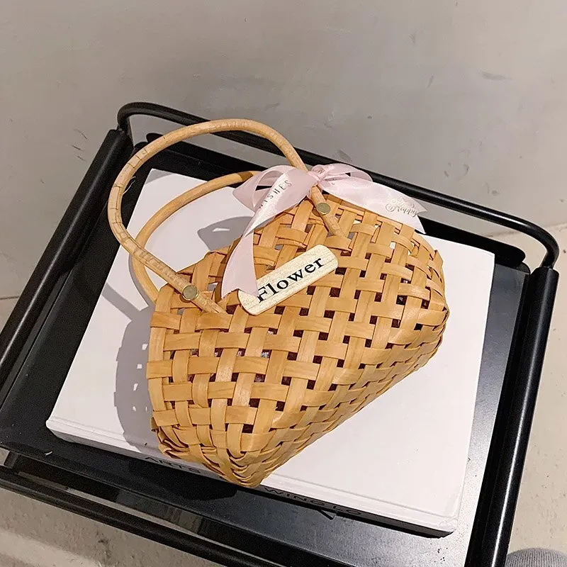 Luxury Woven Bucket Bag 2021 Summer Women's Designer Handbag and Purses Female Clutch Travel Bags Small Hand Bag Basket Bags