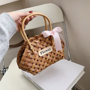 Luxury Woven Bucket Bag 2021 Summer Women's Designer Handbag and Purses Female Clutch Travel Bags Small Hand Bag Basket Bags