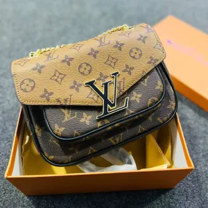 Monogram Passy Chain Leather Sling Handbag For Women