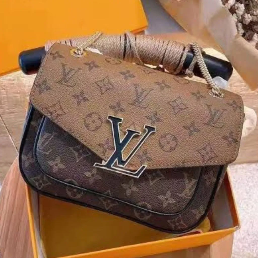 Monogram Passy Chain Leather Sling Handbag For Women