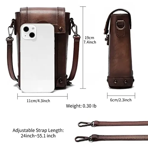 Montana West Mini Crossbody Bag for Women Genuine Leather Vintage Shoulder Bag Cell Phone Purse AR-MWG01-9062CF