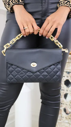 Myler Black Quilted Bag