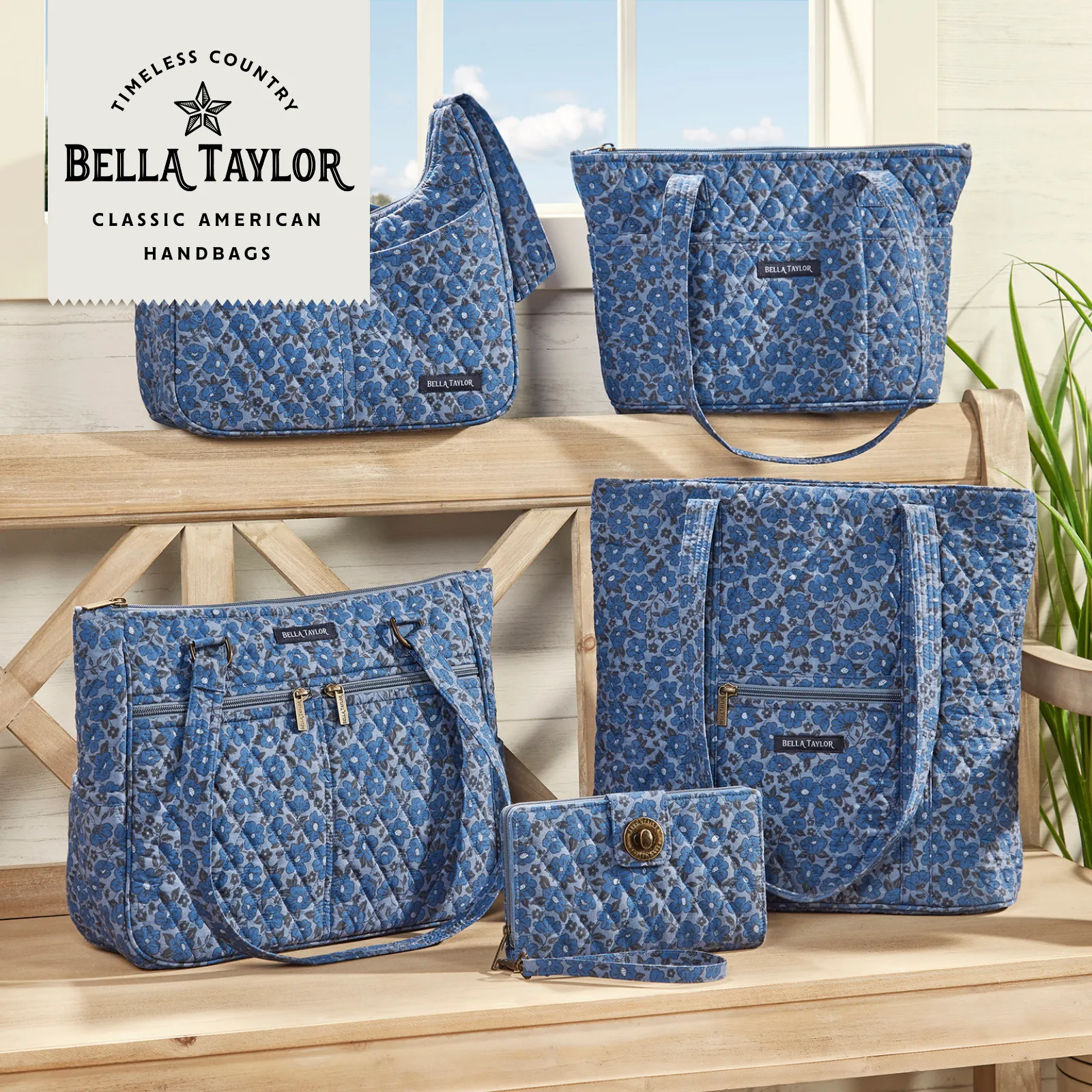 Navy Floral Blakely Shoulder Bag