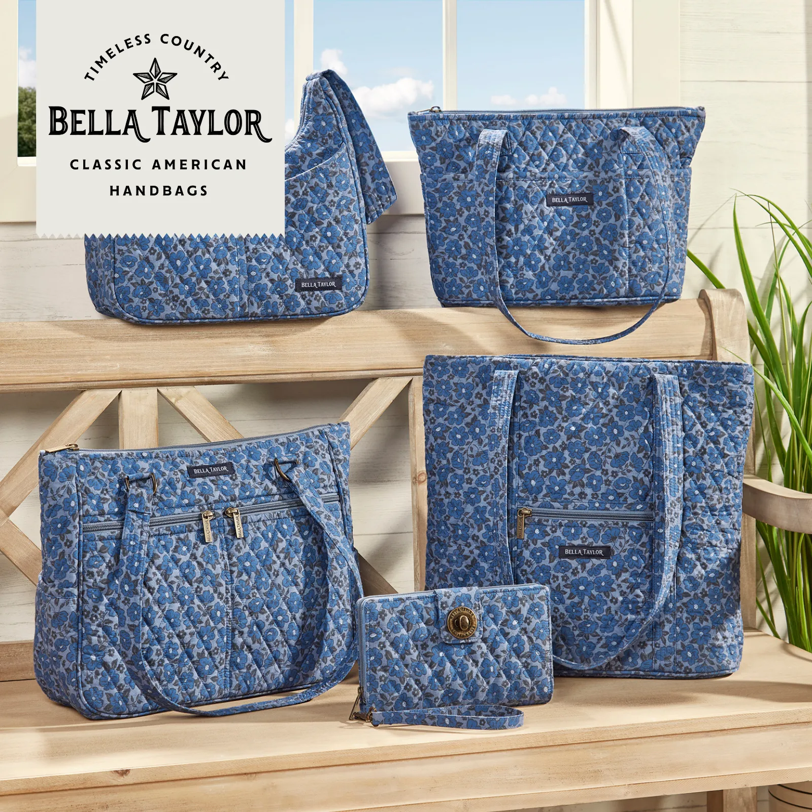Navy Floral Large Tote