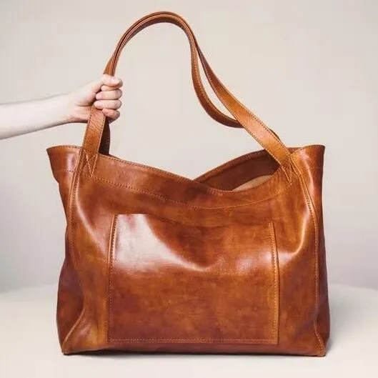 NEW Women bag Oil wax Women's Leather Handbags Luxury Lady Hand Bags With Purse Pocket Women messenger bag Big Tote Sac Bols