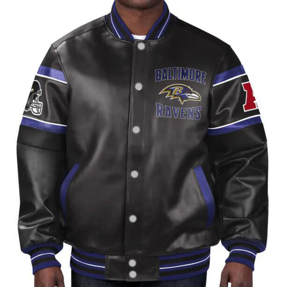 NFL Baltimore Ravens Multicolor Leather Jacket  For Men & Women