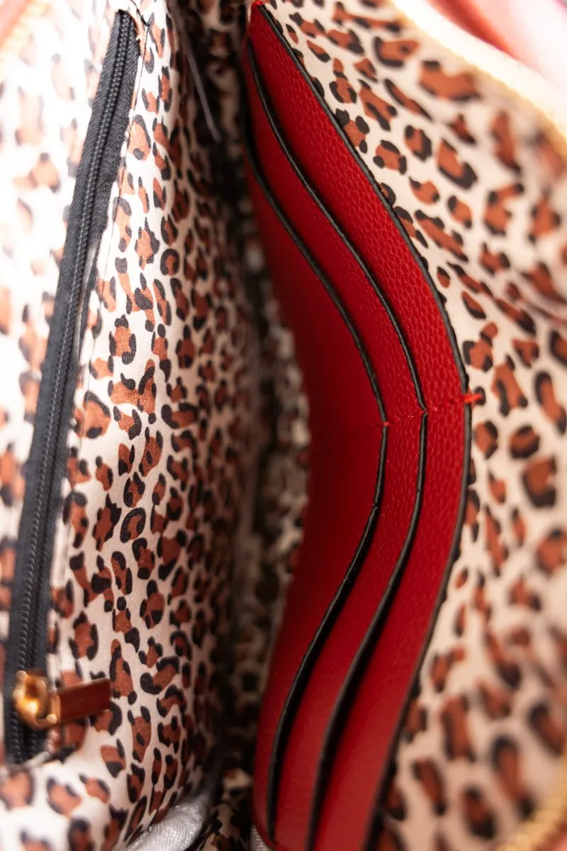 NGIL Red Faux Leather Elly Crossbody