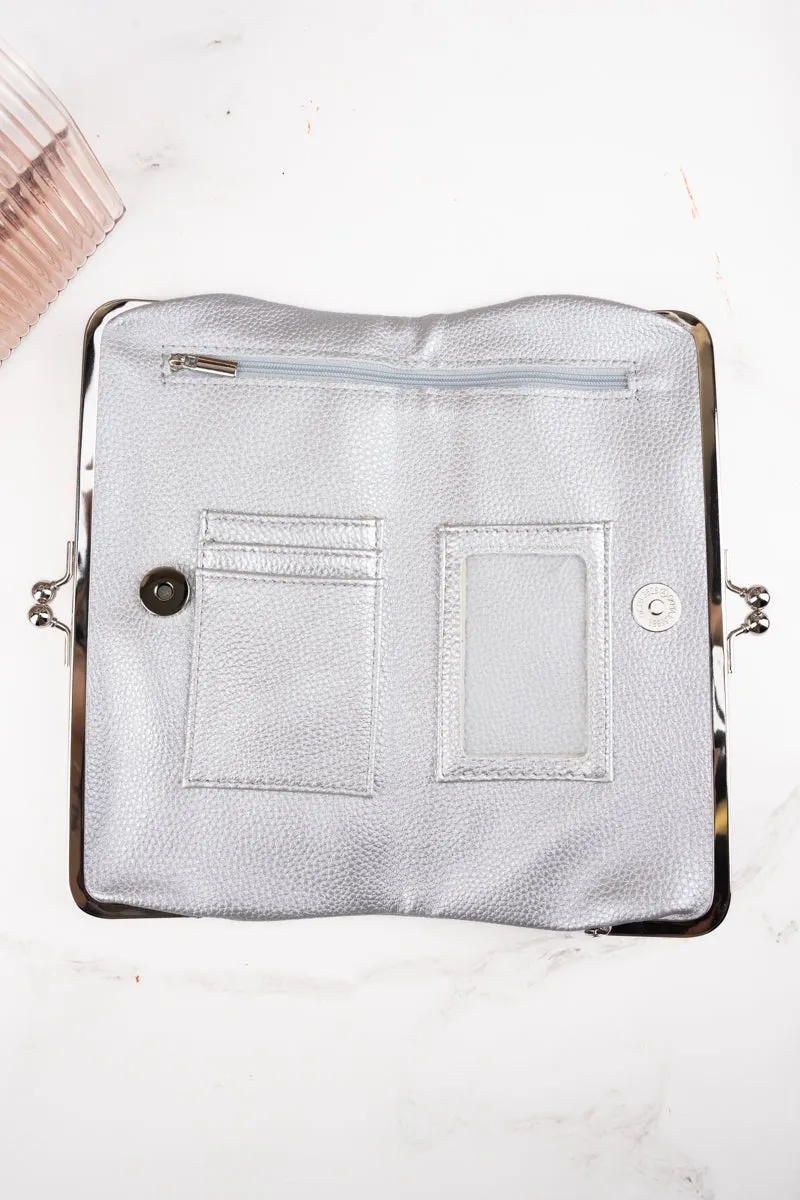 NGIL Twice as Nice Clutch Wallet in Silver