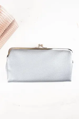 NGIL Twice as Nice Clutch Wallet in Silver