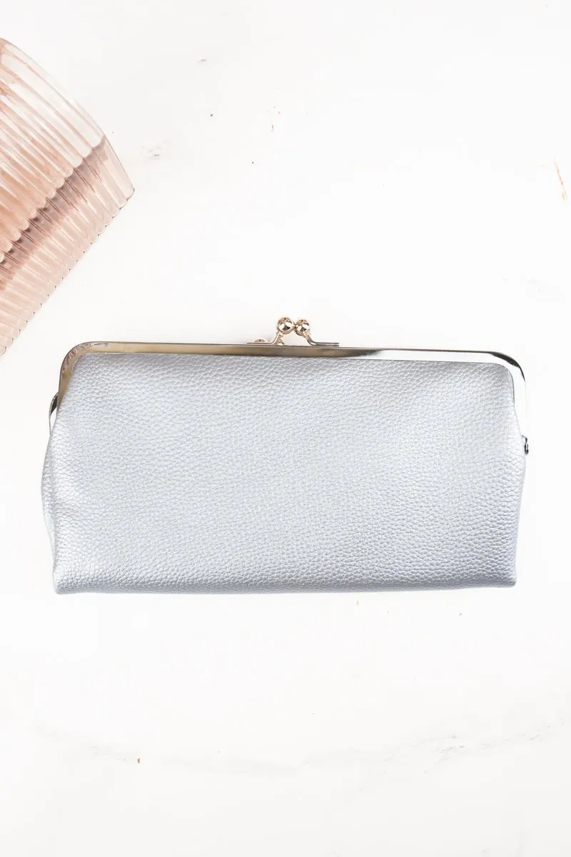 NGIL Twice as Nice Clutch Wallet in Silver