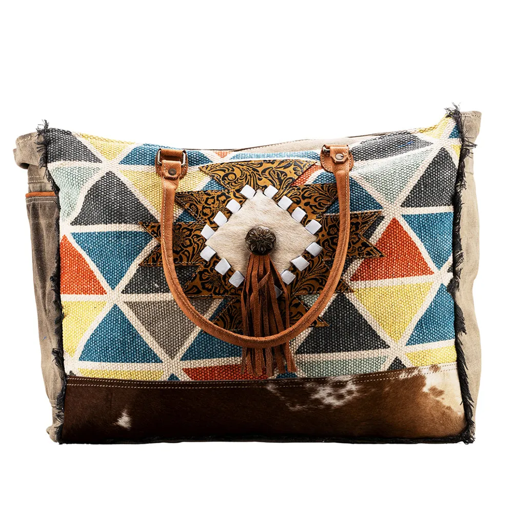 OHLAY WEEKENDER Upcycled Wool Upcycled Canvas Embossed Hair-on Genuine Leather women bag western handbag purse