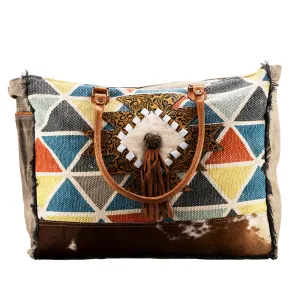 OHLAY WEEKENDER Upcycled Wool Upcycled Canvas Embossed Hair-on Genuine Leather women bag western handbag purse