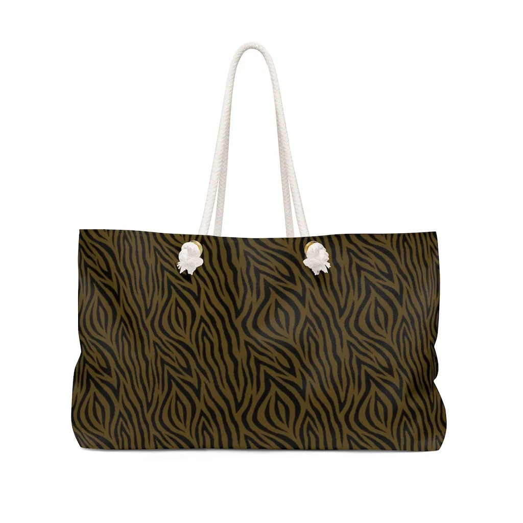 Olive Zebra Weekender Bag