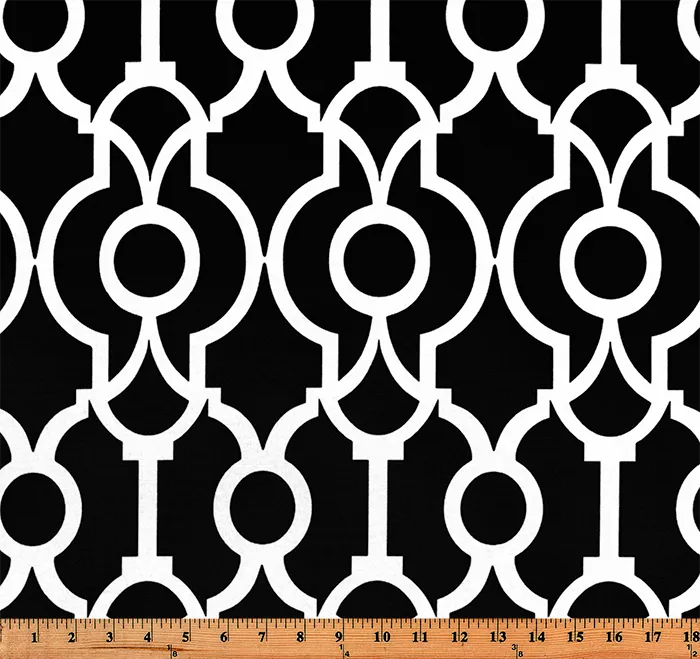 Outdoor Fabric - Lyon Black Fabric By Premier Prints