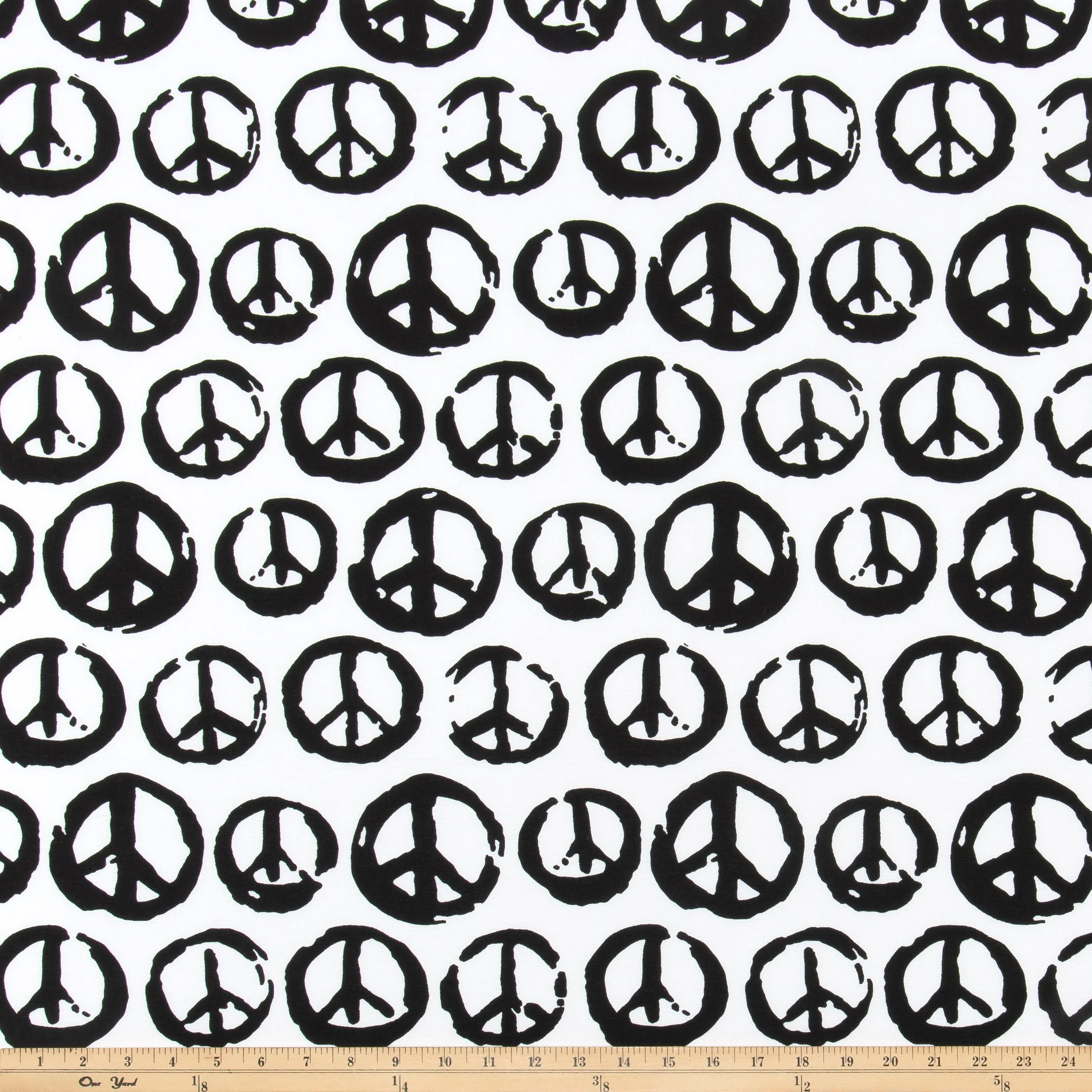Peaceful White/Black Fabric By Premier Prints