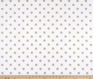 Polka Dot White Athena Gold (Metallic) Fabric By Premier Prints