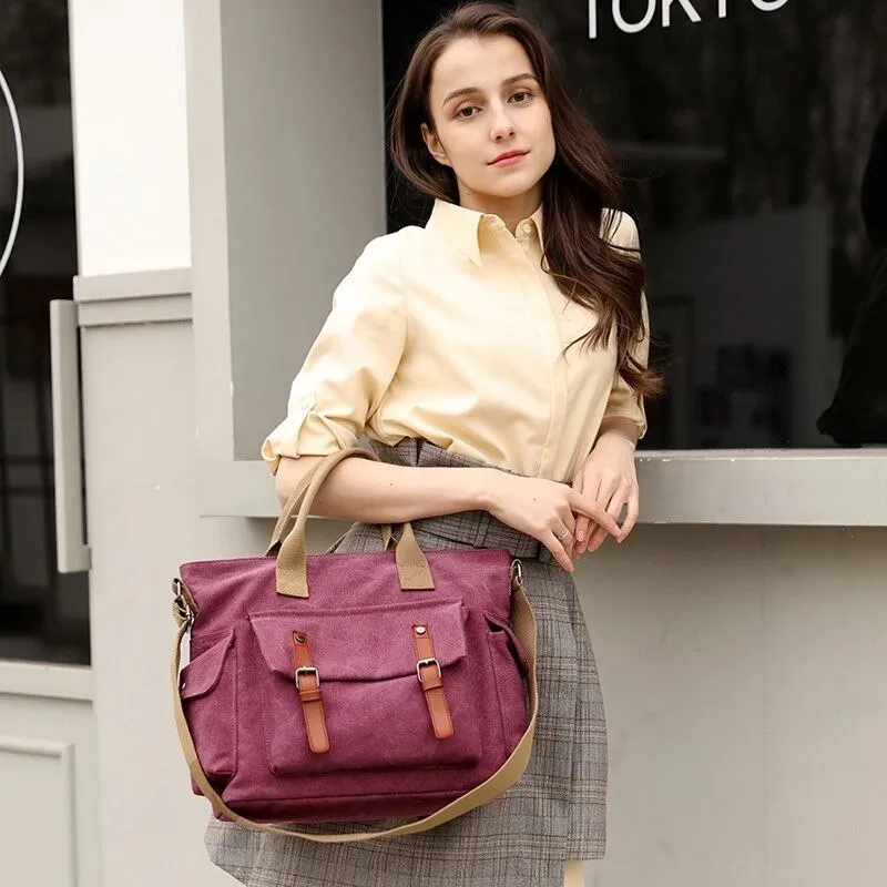 Retro Large Capacity Women's Shoulder Bag Waterproof Canvas Messenger Bags Fashion All-match Handbags
