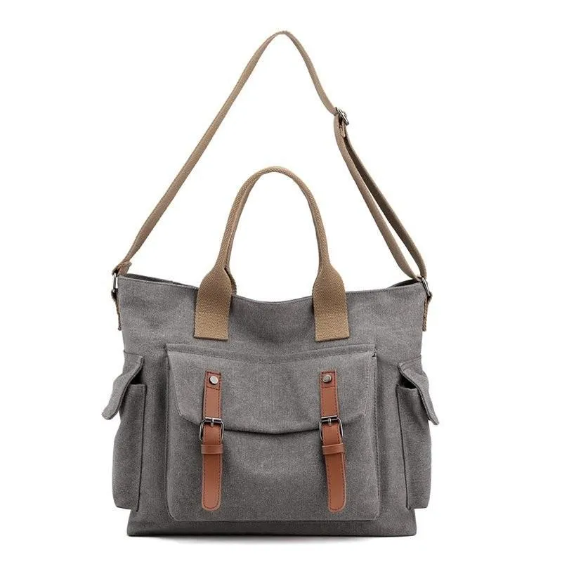Retro Large Capacity Women's Shoulder Bag Waterproof Canvas Messenger Bags Fashion All-match Handbags