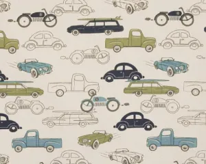 Retro Rides Felix Natural Fabric By Premier Prints