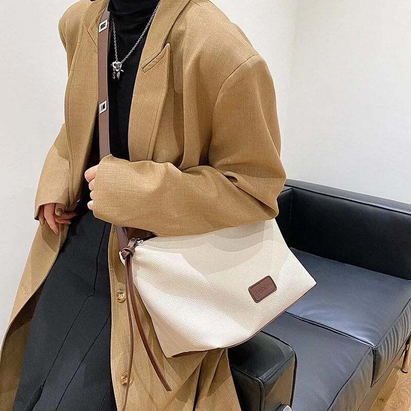 Retro Soft PU Leather Small Armpit Bags for Women 2021 Winter Luxury Simple Style Lady Shoulder Purses and Handbags