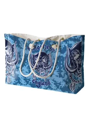Rocksax Motohead Rope Handled Beach Bag - Camo Blue