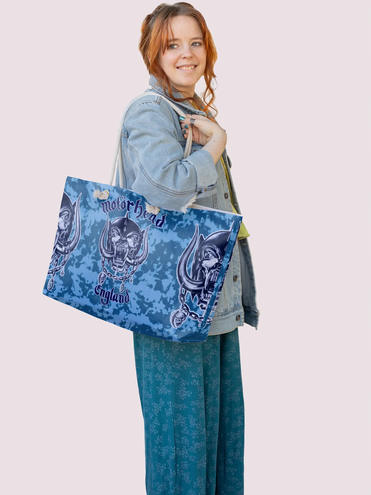 Rocksax Motohead Rope Handled Beach Bag - Camo Blue