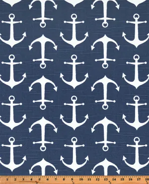 Sailor Premier Navy Slub Fabric By Premier Prints