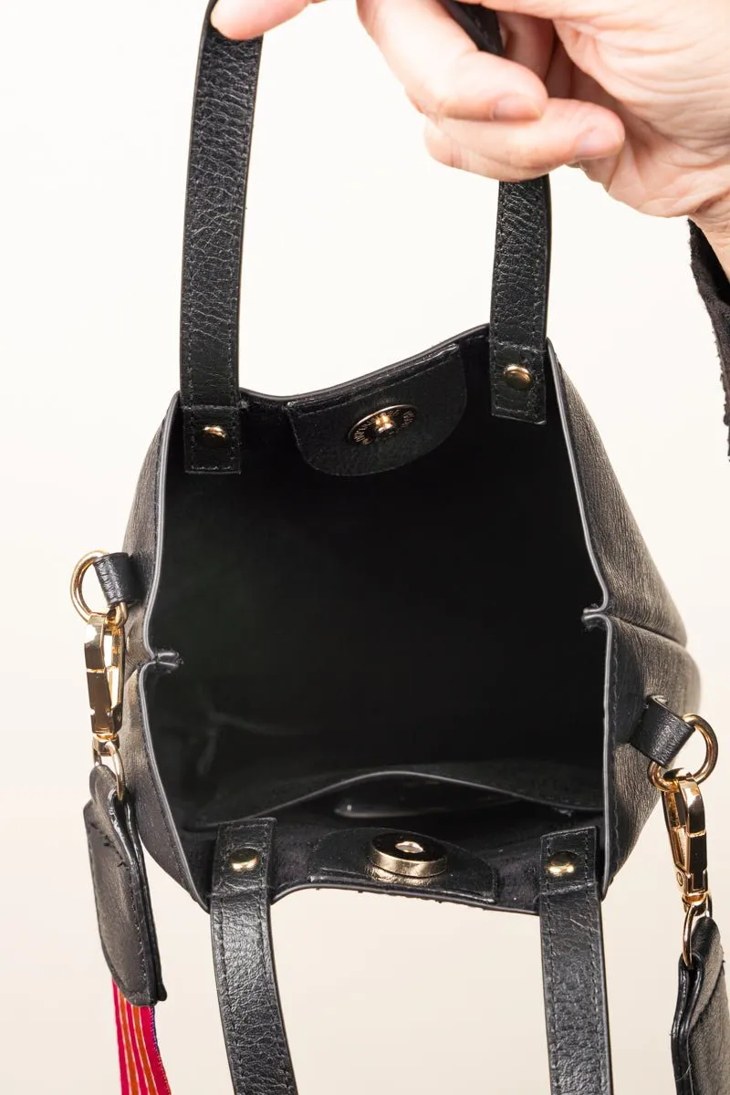 SALE! NGIL Black Faux Leather Gwen Guitar Strap Purse