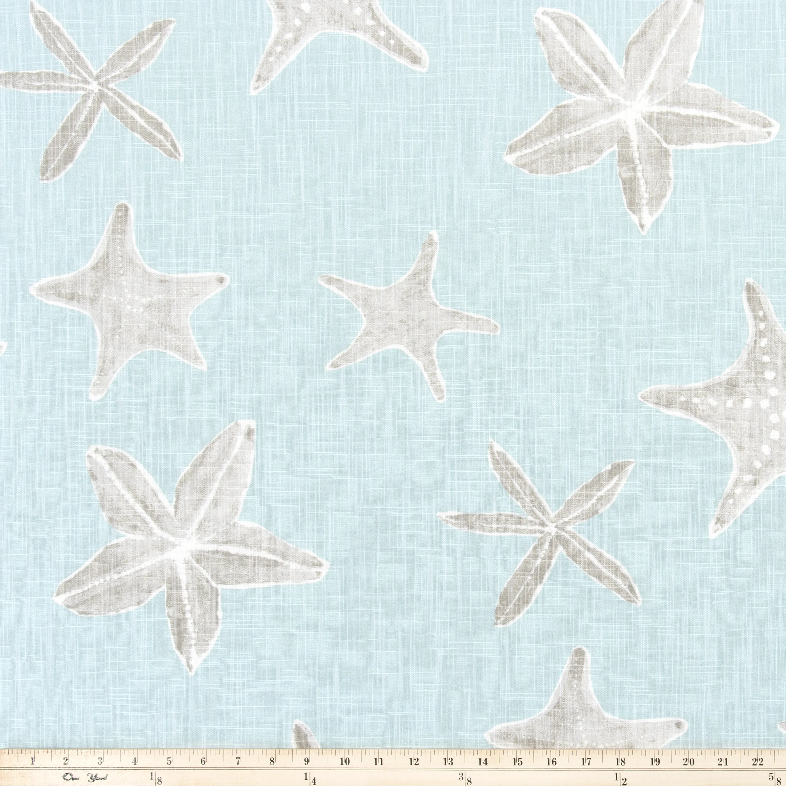 Sea Life Blue Haze Slub Canvas Fabric By Premier Prints