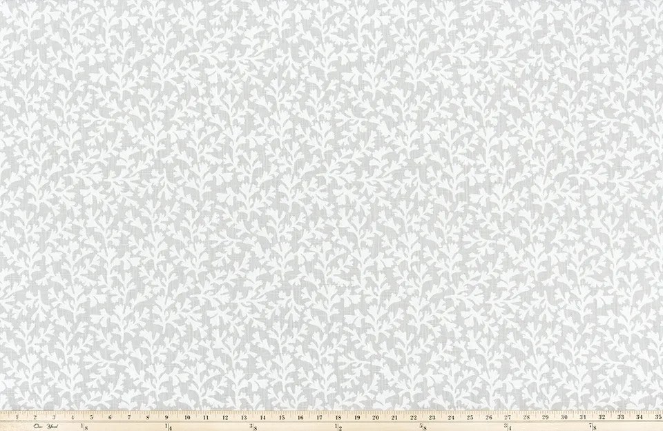 Sea Tumble French Grey Slub Canvas Fabric By Premier Prints
