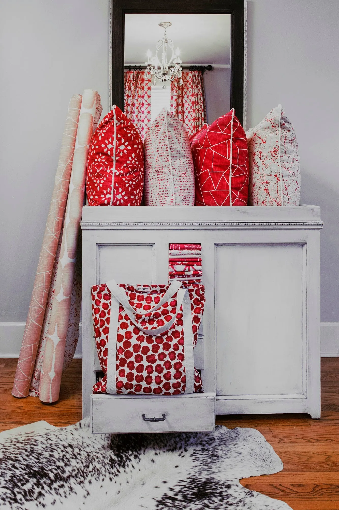 Shibori Dot Blush Slub Canvas Fabric By Premier Prints